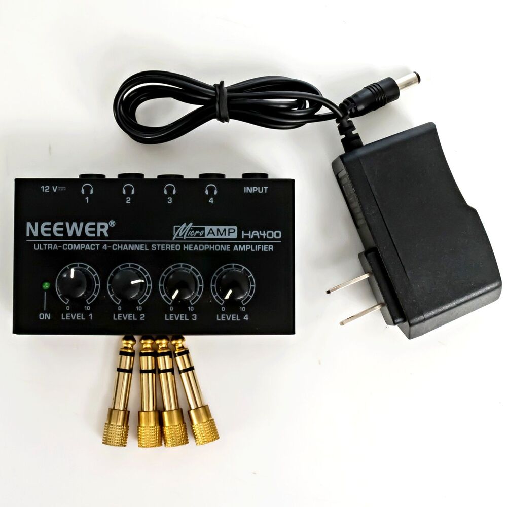 Neewer Micro Amp HA400, 4 Output Headphone Amplifier - Black